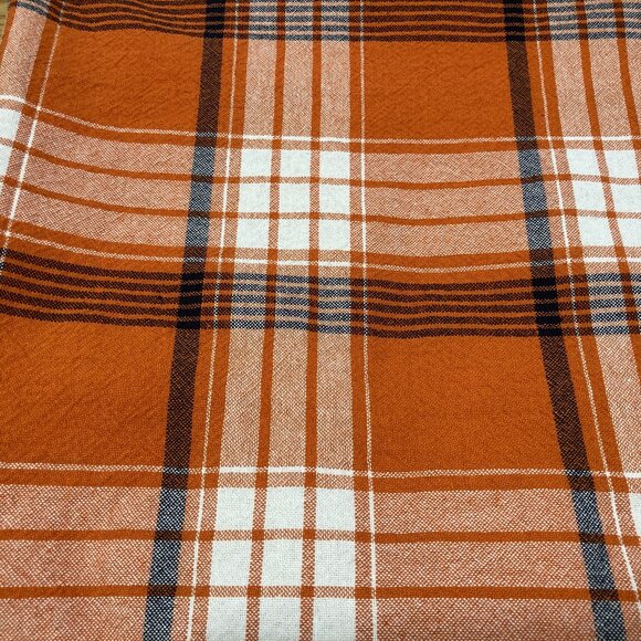 Made in India 100% Cotton Fall Check Tablecloth 60" x 102" - Picture 2 of 5